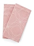 søstre & brødre 2er Set Jacquard Geschirrtücher Küchentücher im modernen Streifen-Design | Made IN EU | 100% Baumwolle - ÖKO-TEX Standard 100 | 50 x 70 cm - Rosa Design Lissabon