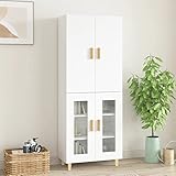 RAUGAJ Highboard Weiß 69,5x34x180 cm Engineered Wood Artikelfarbe - Weiß