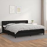 UYSELA Home Sets mit Boxspringbett mit Matratze schwarz 200x200 cm Kunstleder