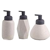 Keramik 3 Set 400Ml Seifenspender,Nachfüllbarer Shampoo Spender Soap Dispenser Für Küche Und Dusche Toilette,Beige