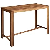 JUNZAI Bartisch, Bistrotisch, Stehtisch, Empfangstheke, Bistro Stehtisch, Beistelltisch, Konsolentisch, Bar Table, Akazienholz Massiv 150 x 70 x 105 cm