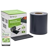 TerraUno - Premium Sichtschutzstreifen für Doppelstabmattenzaun - Gartenzaun I 50mx19cm inkl. 30 Clips I Anthrazit I PVC Sichtschutz für den Zaun