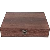 Cabilock Holzkiste mit Schloss und Deckel Hölzerne Aufbewahrungsbox Flach Vintage Dekorative Holzbox Bastelbox Schmuck Veranstalter Schmuckhalter für Zuhause Büro Braun