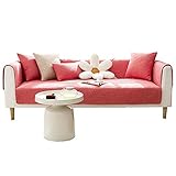 Möbel-beschützer zu werfen,Sofa Anti-rutsch Matte Einfach sofakissen Kombination universal sofabezug Handtuch Sofabezug arm,Sofabezug aus Baumwollgewebe,Für Ledersofas,rot_110×240cm