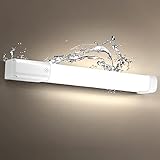 Temgin IP44 Spiegelleuchte LED mit EU Steckdose Spiegellampe Badezimmer mit Touch Schalter 4000K Badleuchte für Das Bad 15W 60CM Badlampe Wand 1700LM Spiegel Wandleuchte
