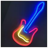 Größbare Neonlichter LED Neonlicht Schild Wandbehang LED Neonlicht Schild mit Board bunte Gitarre verwendet für Urlaub Party Kinderzimmer Dekor USB-betriebene Neonschilder