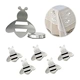 Feliciay 6 Stück Tischdeckenbeschwerer Magnetisch Für Draußen,Edelstahl Magnete Kühlschrank für Magnettafel,Tischdeckenhalter für Garten Picknicks Party Küche und Restaurant（Honigbiene）
