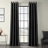 HPD Half Price Drapes HPD Halbpreis Vorhänge mit Ösen, Kunstseide, TAFT, Verdunkelungsvorhänge für Schlafzimmer, 50 x 120 cm (1 Panel), PTCH-BO41-120-GR, schwarz, Polyester-Mischung, 50 in x 120 in