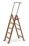 Arredamenti Italia Leiter 170/5 TUSCANIA; Holz - 5 Stufen - zusammenklappbar - mit Sicherheitssystem - Farbe: Kirsche Holz AR-It il Cuore del Legno