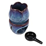 Milisten Aroma Diffusor Ätherisches Öl Brenner Wachs Schmelzbrenner mit Kerzenlöffel Aromatherapie Aroma Brenner Keramik Öl Diffusor Kerze Teelicht Öl Wärmer Yoga Spa Home Decor Parfümtablett