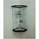 VM ART DESIGN GLASS Glashängevitrine zur Wand Winkel VM504T (Holz dunkel Nussbaum Farbe)