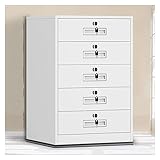 TUBBEK Aktenschrank Büroschreibtisch Fünf Schubladen Niedriger Schrank Datenschrank Balkon Spind Mehr Stauraum (Farbe: Bianco, Größe: 65x39x44cm)