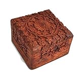 Ajuny Handgeschnitzte Aufbewahrungsbox aus Holz für Andenken, Schmuck, Truhe Organizer, perfekte einzigartige Geschenkideen für Damen und Herren