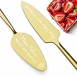 Geschenkfreude Mama Tortenheber inkl. Tortenmesser mit Gravur - personalisierte Geschenke für Frauen zum Muttertag - Kuchenheber/Tortenmesser - Set - Muttertagsgeschenk personalisiert - Gold