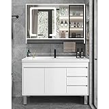 Badezimmer Handwaschbecken Badmöbel Set - Waschbecken mit Unterschrank Waschtisch Spiegel Möbel, Badezimmer-Möbel Keramik-Waschtisch - Unterschrank Schrank Waschbecken ( Color : Stand , Size : 80cm/32