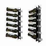 CasaNovak Weinregal Wand Modell VinoWall Stahl, Schwarz-Matt