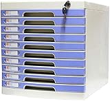 Aktenschrank Aktenschränke großer Stauraum nimmt kleines weißes Etikettenfreundliches Kunststoff-Schubladen-Organizer Schloss Türdesign 29,5 x 39,4 x 32,5 cm Bücherregal (Farbe: Bule, Größe: 10)