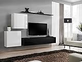 ASM TV-Wand-Set, 4-teilig, Weiß und Schwarz
