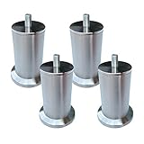 Möbelfüße Edelstahl Möbelbeine Metall Möbelfüße Runde Beine Möbelfüße Tisch Bett Schrank Sofa Beine Ersatzkabinettfüße 4er M8 Schraube(5.8cm)