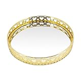 ShawFly Kosmetiktablett, Glas Schmucktablett goldenes tablett Verspiegeltes Tablett aus Dekoratives Tablett Parfum Ringe Ohrringe Armband Halsketten Organizer
