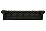 Chesterfield Bank First Class Leder | 6-Sitzer | 2 bis 4 Wochen Lieferzeit (Mat Schwarz)