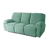 DEZYPZAM Stretch Sesselbezug Relaxsessel Für 1 2 3 Sitzer, Jacquard Sesselschoner Recliner Sesselüberwurf Sofabezug, Komplett Stretchhusse Bezüge Antirutsch (GrüN,3-Sitzer)