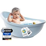 BabybeFun Baby Badewanne mit Badewanneneinsatz für Neugeborene [Testsieger] Rutschfeste Babybadewanne für Babys und Kleinkinder [0-12 Monate] Babywanne für Dusche Badewanne Blau | Farbe wählen…