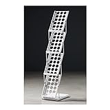 AOOSIR Bücherregal Faltbares Bücherregal Aus Eisen, Zeitungsregal, Studio, Wohnzimmer, Schlafzimmer, Büro, Zeitschriften, Bücherregal, Bücherregal Bücherschrank Schlafzimmer Büro (Color : White)