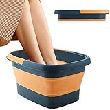 LIROPAU Faltbarer Fuß Spa Eimer, Fußbad mit Massagefunktion, Mit Griff Tragbares Fussbad für Spa und Fußmassage