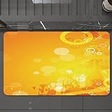 Badematte rutschfest waschbar Badvorleger,Orange, abstrakte Komposition mit Kreisen, Punkten, künstlerischen, energischen Farbe,weich Mikrofaser saugstark Badteppich für Badezimmer Badewanne, 40x60 cm