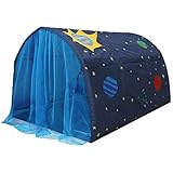 Kinderzelt für Mädchen Jungen Powcan Spielzelt für Kinder Galaxie Sternenhimmel Spielhaus Zelt Kinder Pop up Zelt mit doppeltem Netzvorhang und Tragetasche für Indoor Outdoor Spiele 140x100x80cm