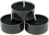 nk Candles 20 dänische Teelichter farbig durchgefärbt ohne Duft (schwarz)