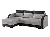 Mirjan24 Elegante Ecksofa Joseph, Eckcouch mit Bettkasten und Schlaffunktion, inkl. Kissen Set, Polstersofa, Polstergarnitur, Ottomane Universal, Wohnlandschaft (Soft 011 + Lawa 05)