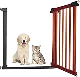 65–201cm Sicherheitsgitter for Haustiere, Sicherheitsgitter Aus Metall mit Kindersicherung, Treppengitter for Hunde mit Verlängerungen, Ohne Bohren (Color : Red, Size : 173-179cm)