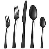 Bestdin Besteck Set 6 Personen, 30 teilig Edelstahl Besteckset Schwarz Matt, Essbesteck Set mit Messer Gabel Löffel, Hochwertiges Edelstahlbesteck, Spülmaschinenfest.