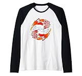 Kitsune Hokkaido Red I Fox Maske Zwei Rosen rund um den Kreis Raglan