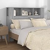 ZEYUAN Kopfteil, Bettrückwand, Bettkopfteil Bezug, Bett Kopfteil, Bett Rückwand, Headboard Cover, mit Ablagen Grau Sonoma 140x18,5x104,5 cm