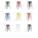 30-Zoll-Barhocker aus Metall, hohe, rückenfreie Hocker, Barhocker, Terrassenmöbel, stapelbare Küchenhocker for den Innen- und Außenbereich, Esszimmerstuhl, 2 Stück ( Color : Red , Size : 76x43x43cm/30