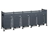 WESTMANN 5er Mülltonnenverkleidung Planum | Metall 400x80x120 cm Grau | Mülltonnen Sichtschutz & Mülltonnenbox für 5 Mülltonnen