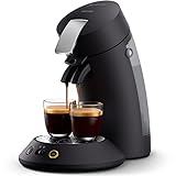 Philips Senseo Original Plus Premium Kaffeepadmaschine - mit Kaffee Boost und Crema Plus Technologie, Kaffeestärkewahl, aus recyceltem Plastik, Schwarz (CSA220/69)