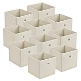 [en.casa] Faltbox 10er-Set Aufbewahrungsbox 30x30x28 cm Klappbox Organizer Vliesstoff Beige