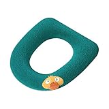 Teppich Glitzer Weicher, gepolsterter Toilettensitzbezug für Badezimmer, dehnbare Fasern, einfach zu installierender, gepolsterter Bezug, bequemer und Toilettenvorleger Mit (Green, One Size)