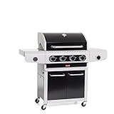 Barbecook Gasgrill-wagen mit Deckel und Grill-thermometer leistungsstark 14kW, schwarz, 132x55,7x118,8 cm