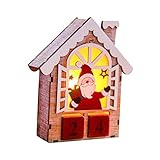 PACKOVE 1Pc Desktop-Ornamente Miniaturhaus Miniatur-Dekoration Woodsy Decor Beleuchtetes Lebkuchenhaus DIY 2020 Adventskalender Blinkender Kalender Herzstück Mini- Holz