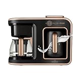 KARACA Hatır Plus Mod 5 in 1, 750 ml Tee/Filterkaffee & Türkische Kaffeemaschine Rosegold, für Kaffee, Tee, Milcherhitzung, Milchgetränk und türkischer Kaffee, 1385W, 5+5 Tassen