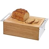 WMF Gourmet Brotkasten 43 x 25 x 15 cm, Bambus, Brotdose, Brotbox mit abnehmbarem Schneidbrett,