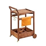 Küchenwagen Chunlan Wagen aus Massivholz mit Weinregal, Mehrzweckwerkzeugwagen, 2 Farben, 47 * 40 * 70cm (Farbe : B)
