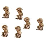 Warmhm 6 Stück AFFE Dekorative Ornamente Wassertisch-Spielzeug Winziger Mini-Kühlschrank Esszimmertisch-Dekoration Kleine Messing-Skulptur Messing-Dekor Tischdekoration