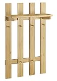 Erst-Holz® Garderobenpaneel Flurgarderobe Kleiderhaken aus Kiefer Massivholz 90.80-14