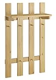 Erst-Holz® Garderobenpaneel Flurgarderobe Kleiderhaken aus Kiefer Massivholz 90.80-14